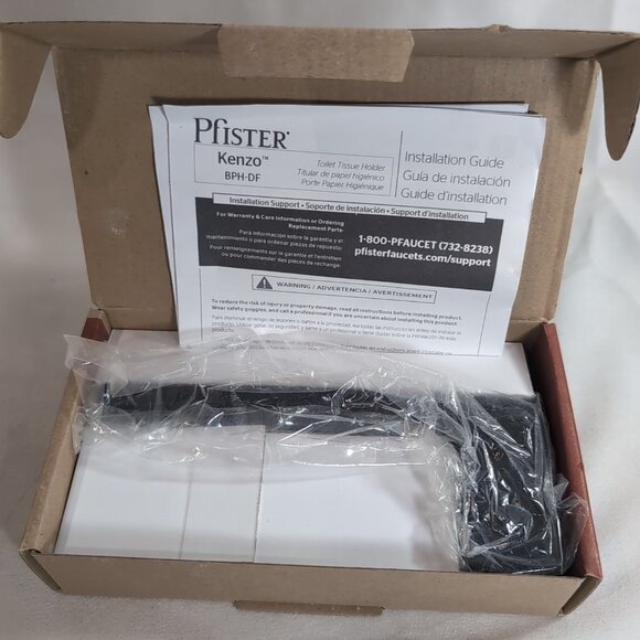 Pfister Kenzo Toilet Tissue Holder Matte Black BPH-DF Metal Paper BPH-DF1B NEW - Picture 2 of 10